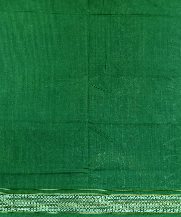 Multicolor dark green cotton handloom sambalpuri saree