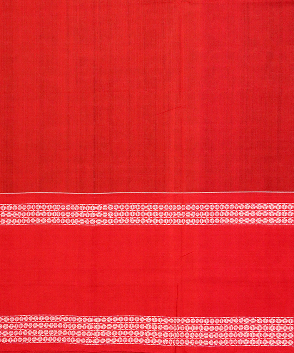 Brown red cotton handloom sambalpuri saree