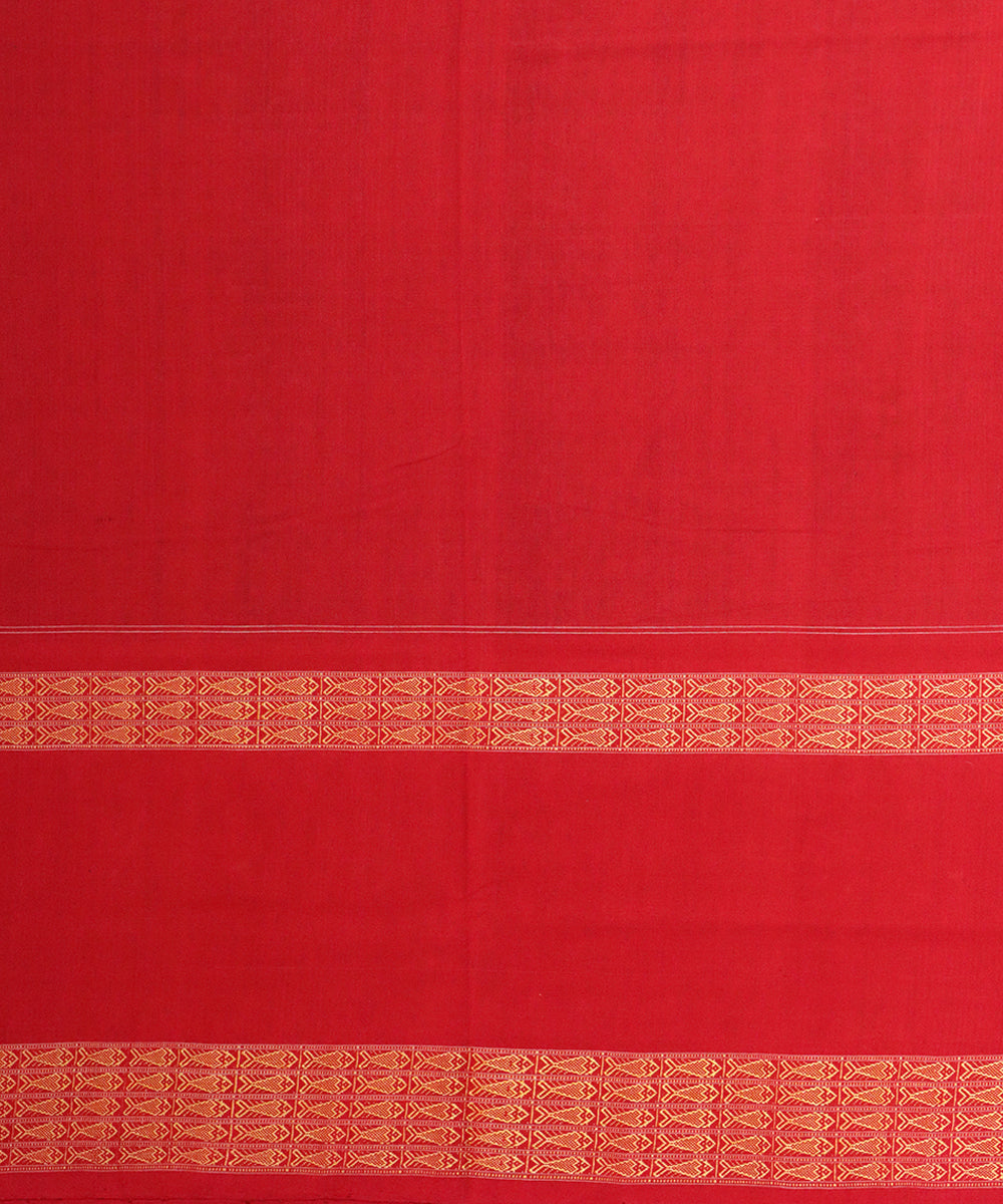 Multicolor red cotton handloom sambalpuri saree