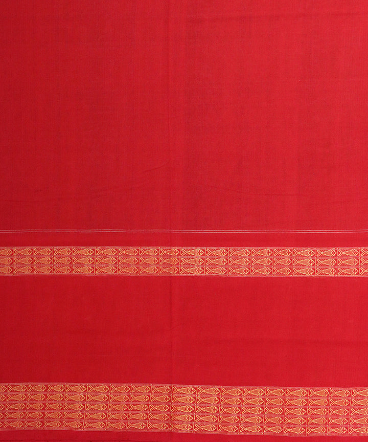 Multicolor red cotton handloom sambalpuri saree