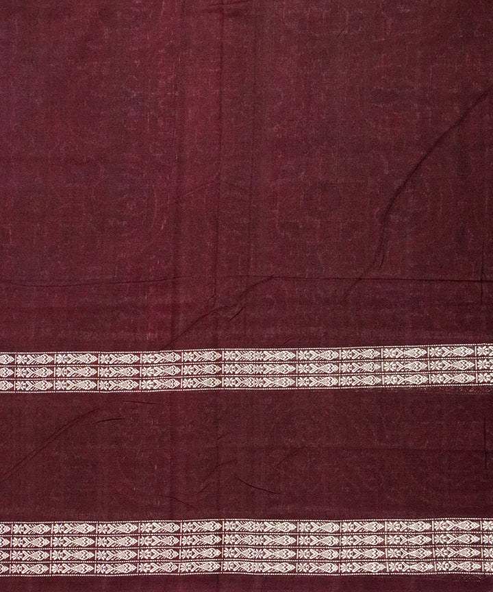 Dark raspberry dark brown cotton handloom sambalpuri saree