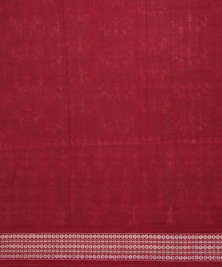 Celadon green barn red cotton handloom sambalpuri saree