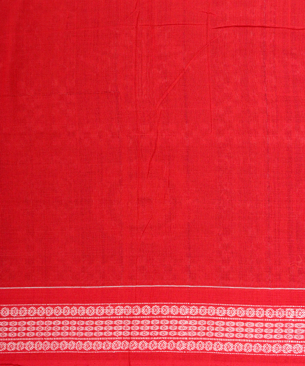 Dark eminence red cotton handloom sambalpuri saree