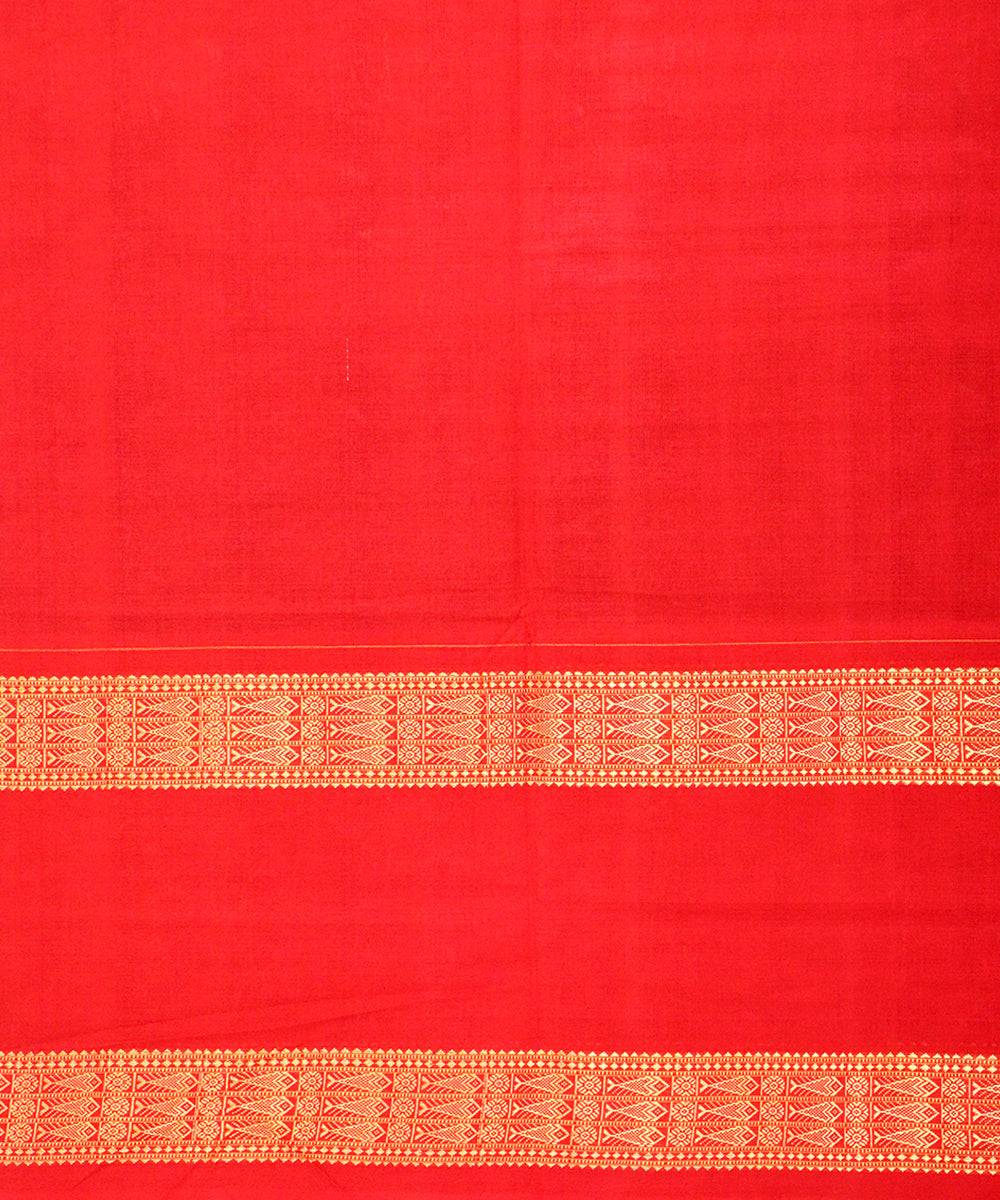 Cyber grape red cotton handloom sambalpuri saree