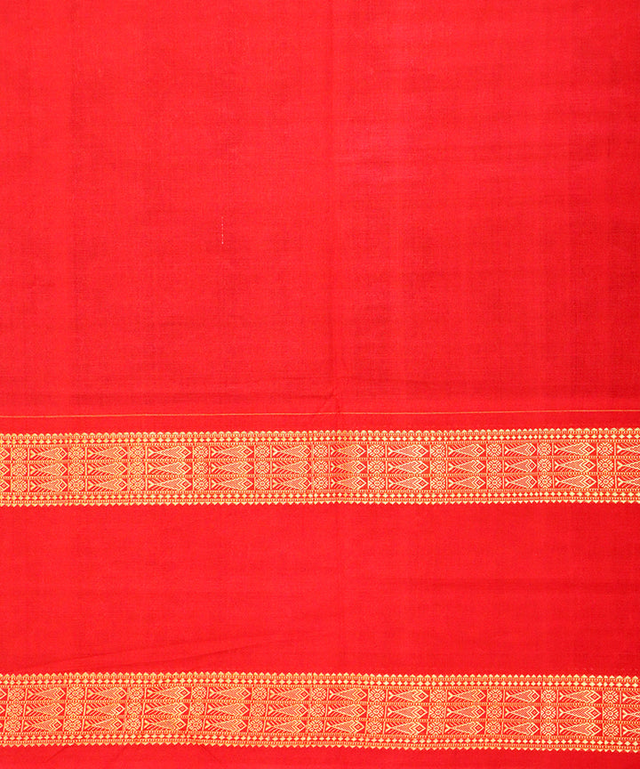 Cyber grape red cotton handloom sambalpuri saree