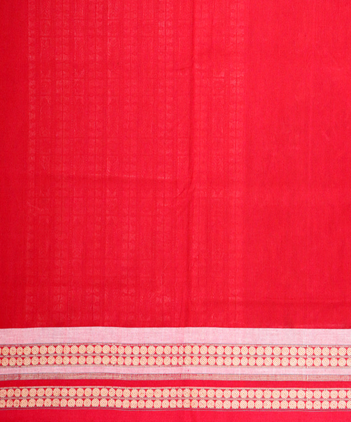 Caput mortuum red cotton silk handloom bomkai saree