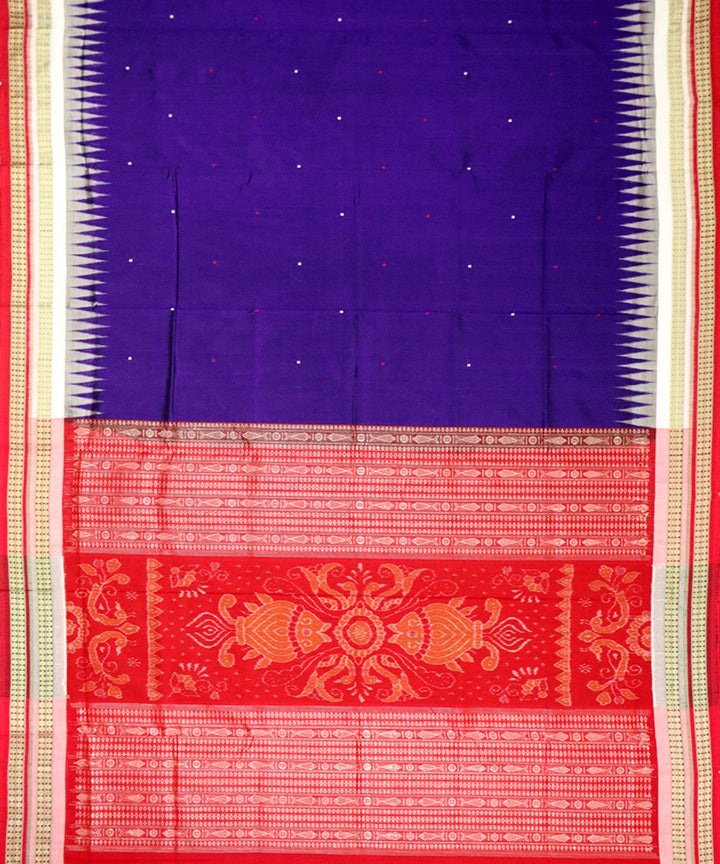 Cyber grape red cotton silk handloom bomkai saree