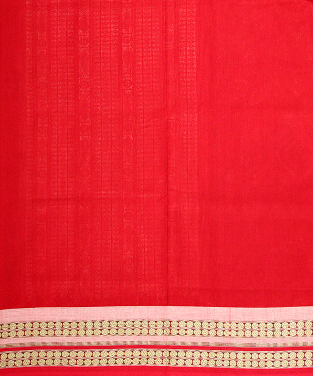 Cyber grape red cotton silk handloom bomkai saree