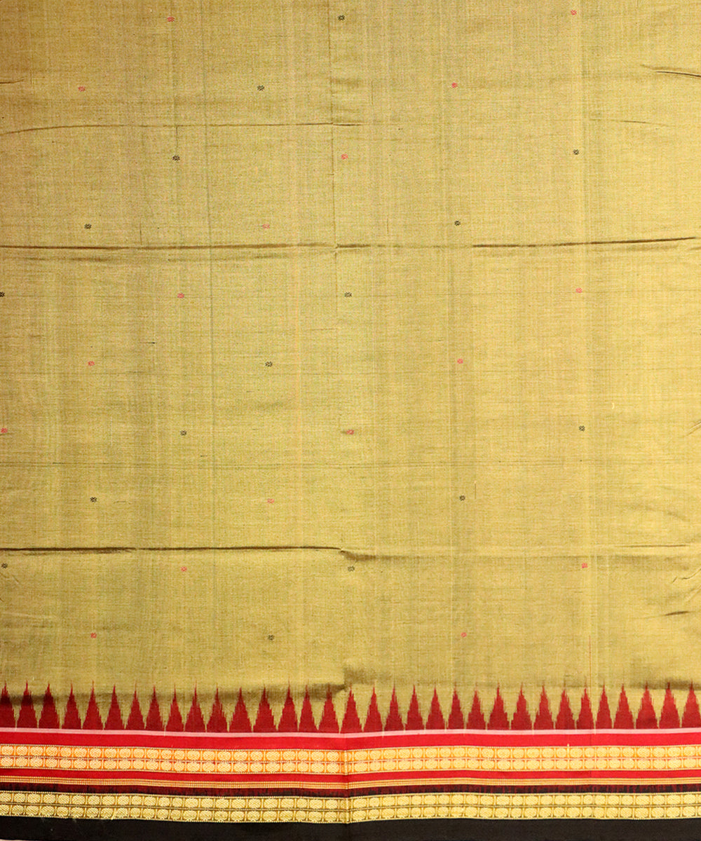 Brass black cotton silk handloom bomkai saree