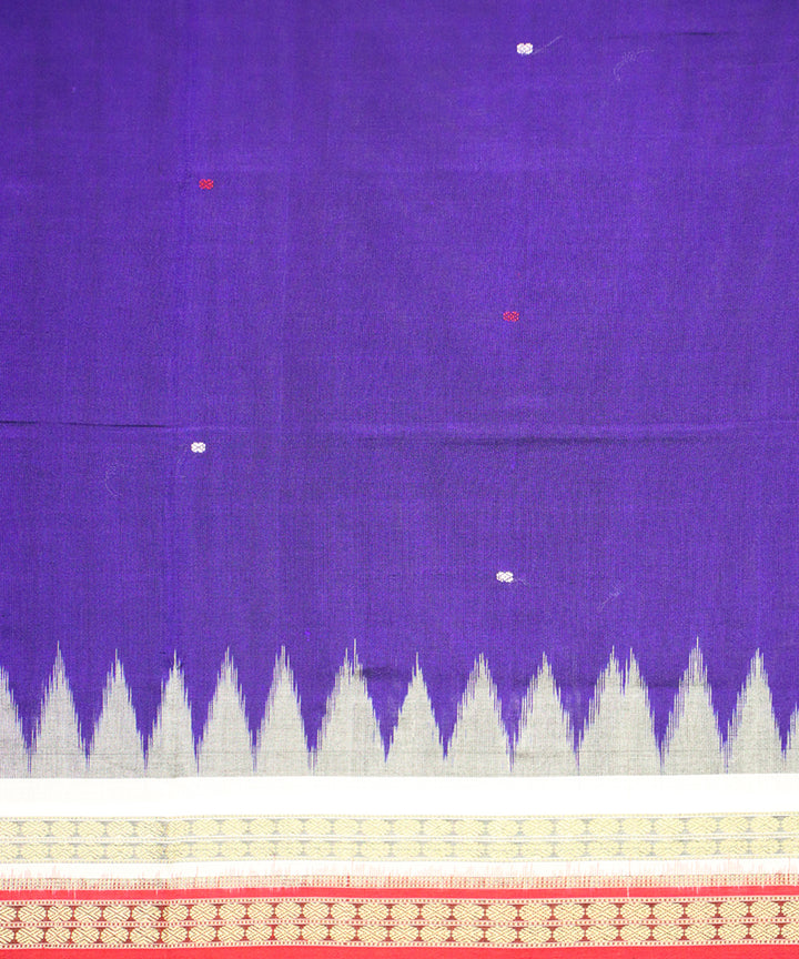 Magenta violet red cotton silk handloom bomkai saree