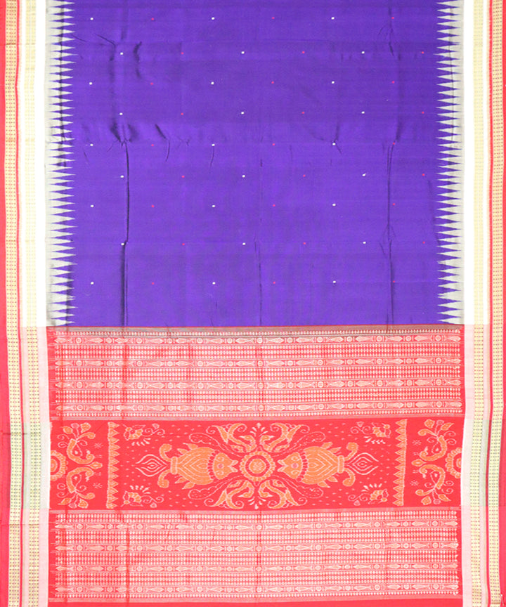 Magenta violet red cotton silk handloom bomkai saree