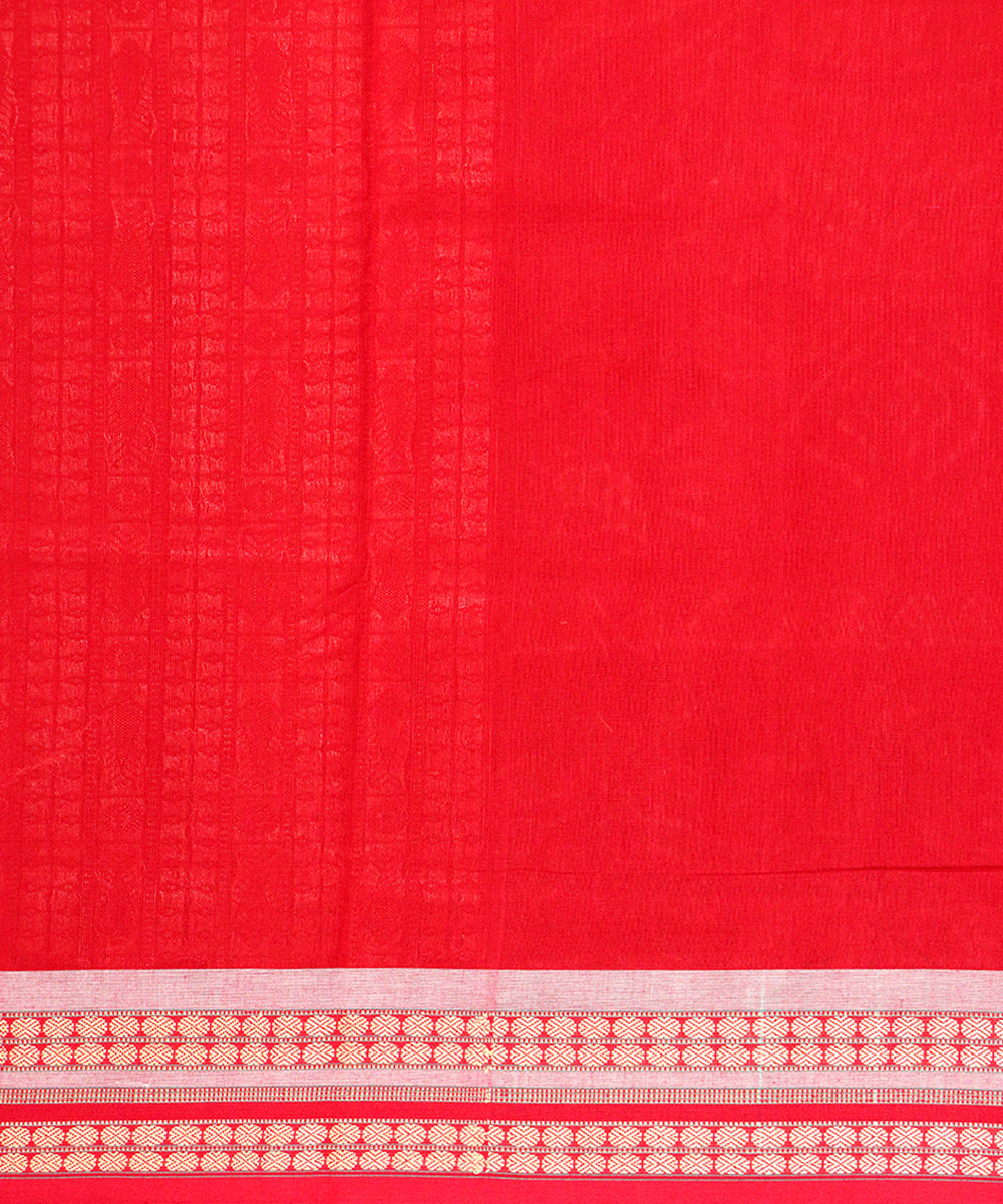 Black red cotton silk handloom bomkai saree