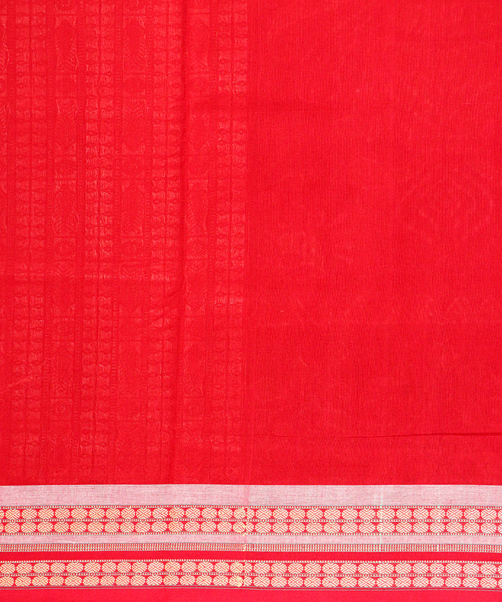 Black red cotton silk handloom bomkai saree