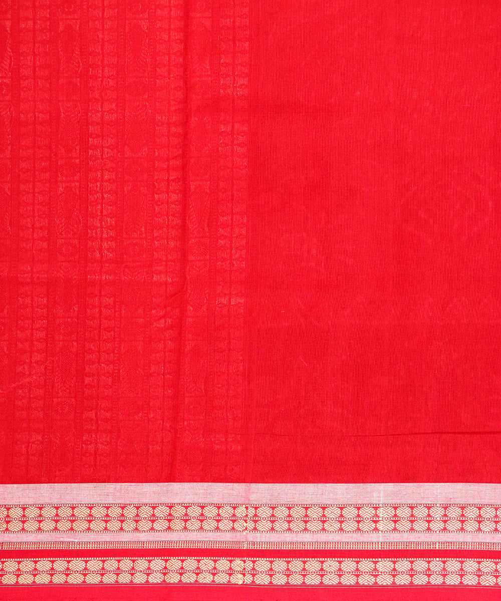 Black bean maroon cotton silk handloom bomkai saree