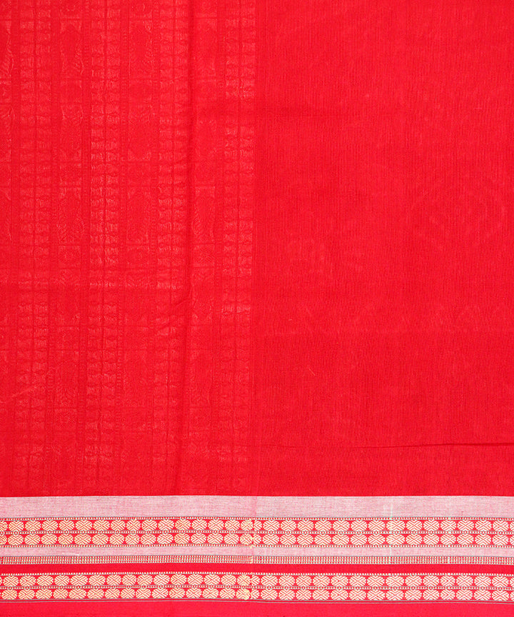 Black bean maroon cotton silk handloom bomkai saree