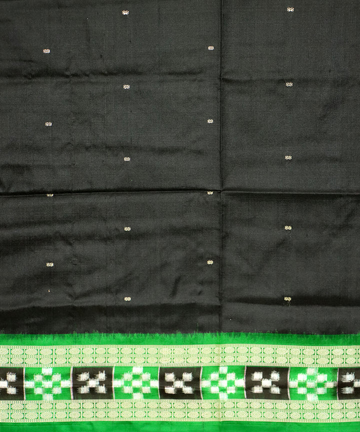Black green silk handloom bomkai saree