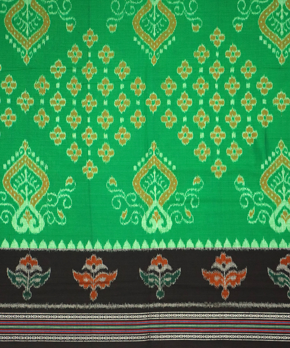 Dartmouth green black cotton handloom nuapatna saree