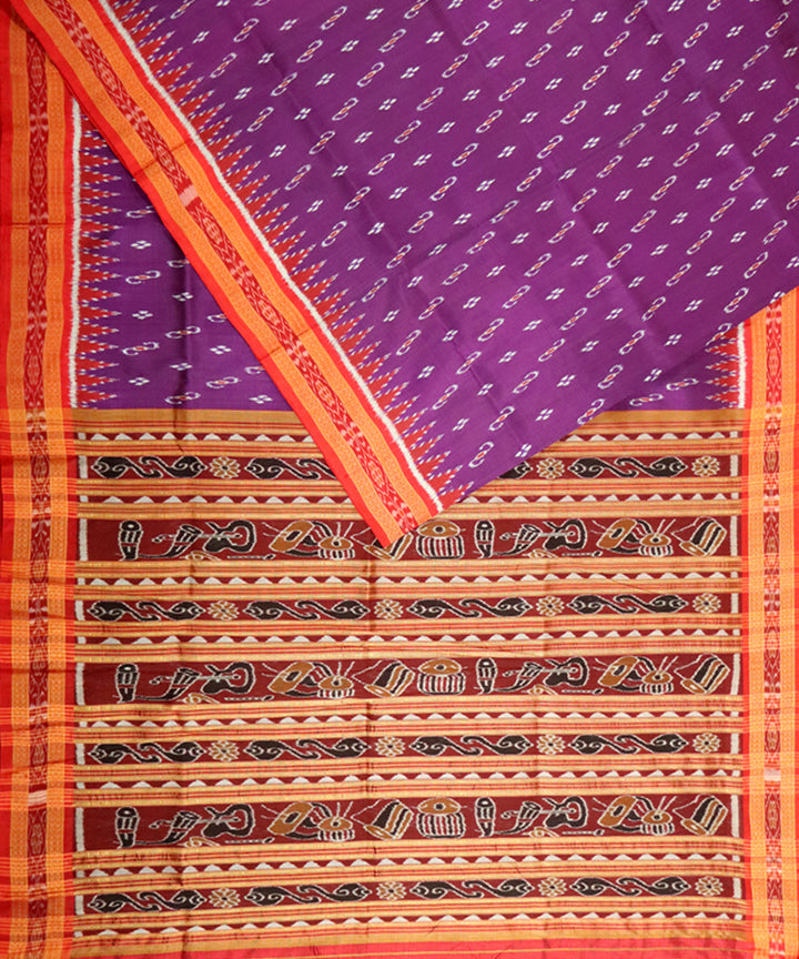 Byzantium red silk handloom khandua saree