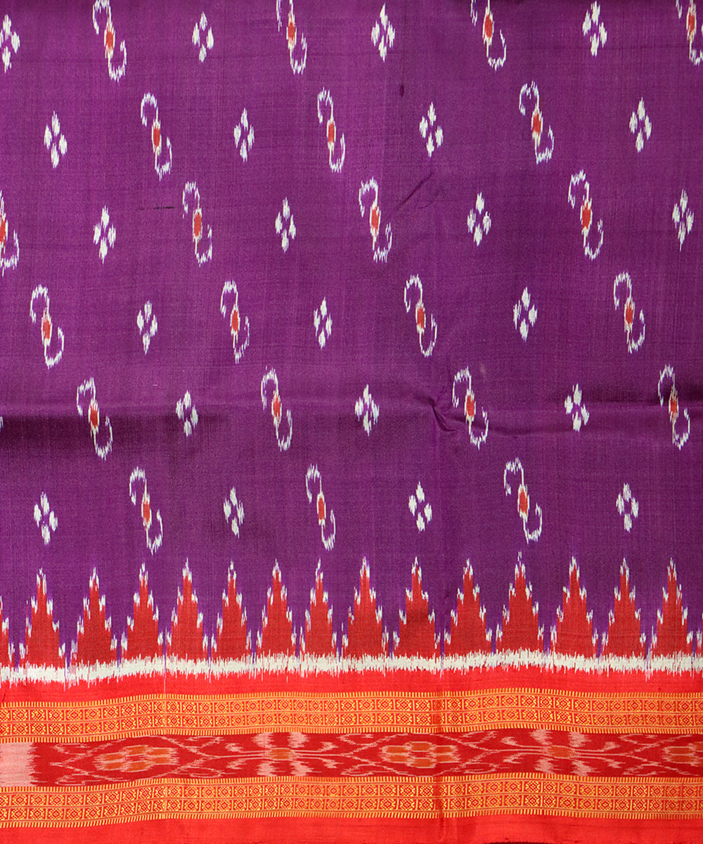 Byzantium red silk handloom khandua saree