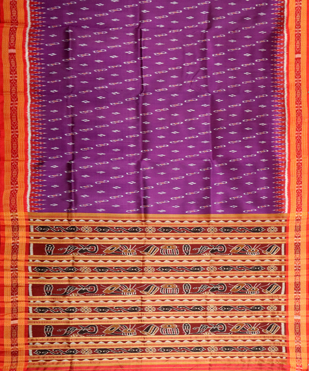 Byzantium red silk handloom khandua saree