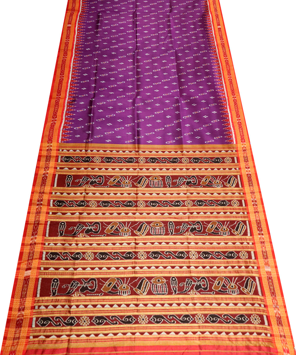 Byzantium red silk handloom khandua saree