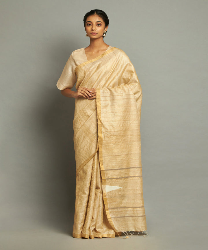 zari tussar silk hand-woven chhattisgarh kosa saree