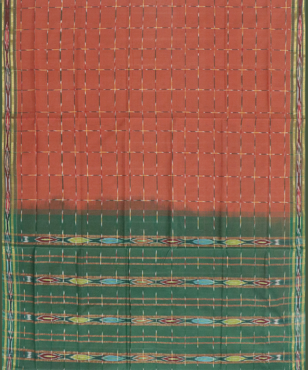 Brown green handwoven rajahmundry cotton saree