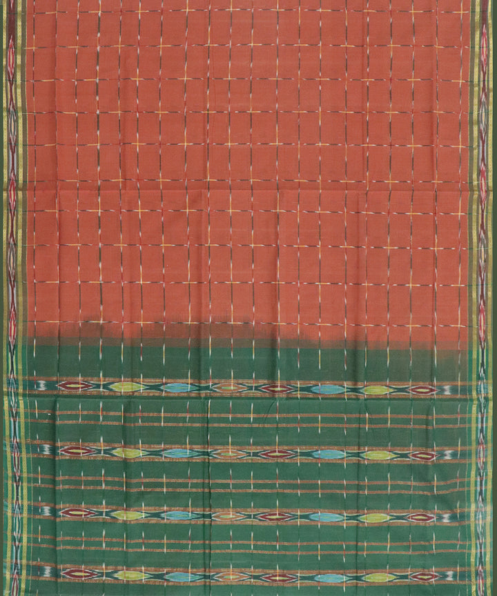 Brown green handwoven rajahmundry cotton saree