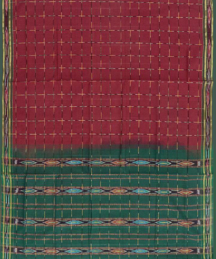 Red green handwoven rajahmundry cotton saree