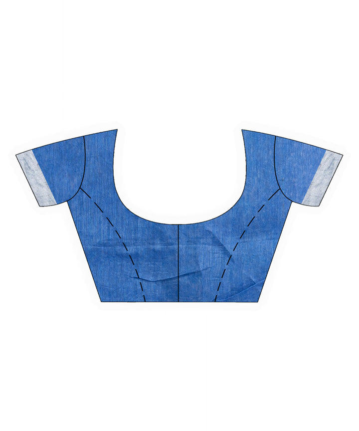 Blue pink handloom bengal linen saree