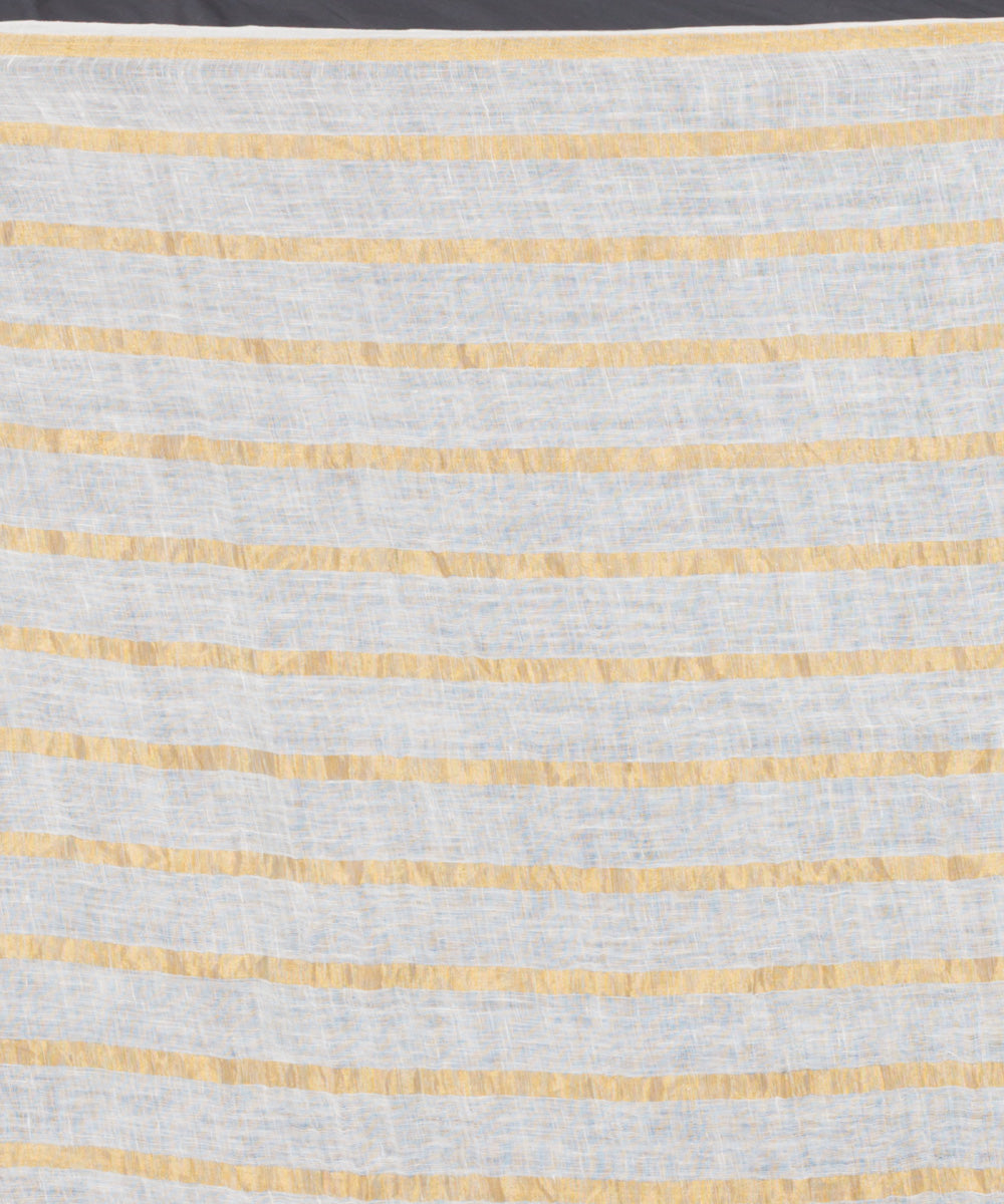 White handloom bengal linen saree