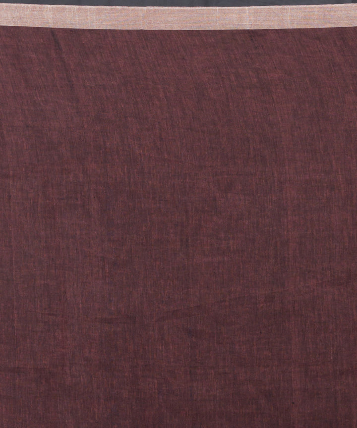 Brown handloom bengal linen saree