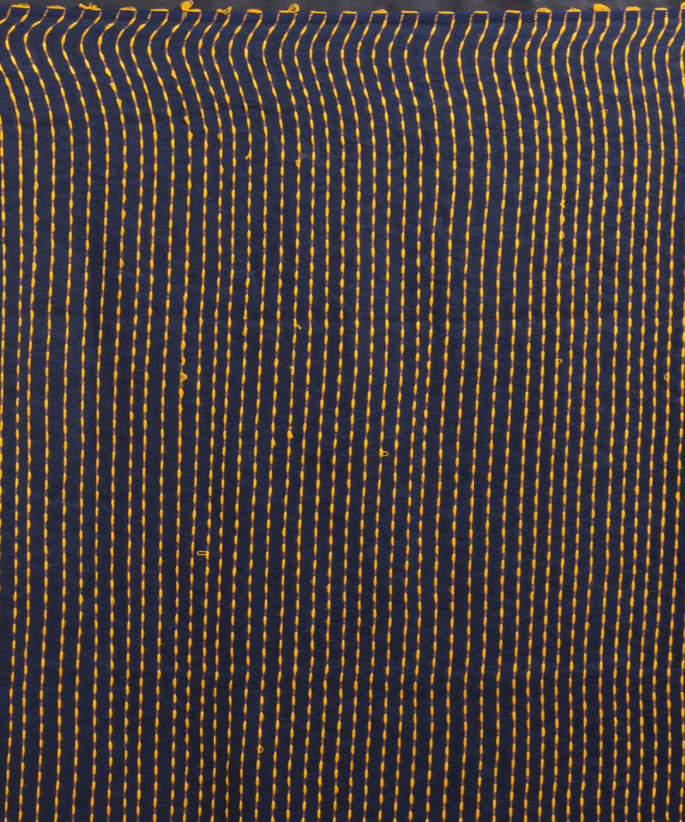 Navy red handloom bengal linen saree