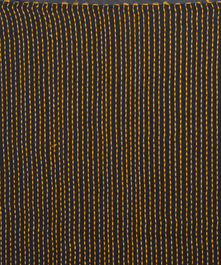 Black multicolor handloom bengal linen saree