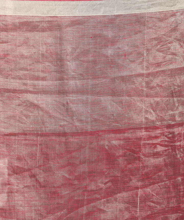 Deep pink handloom bengal linen saree