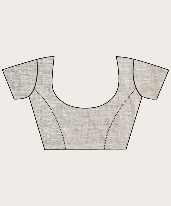 White black handloom bengal linen saree