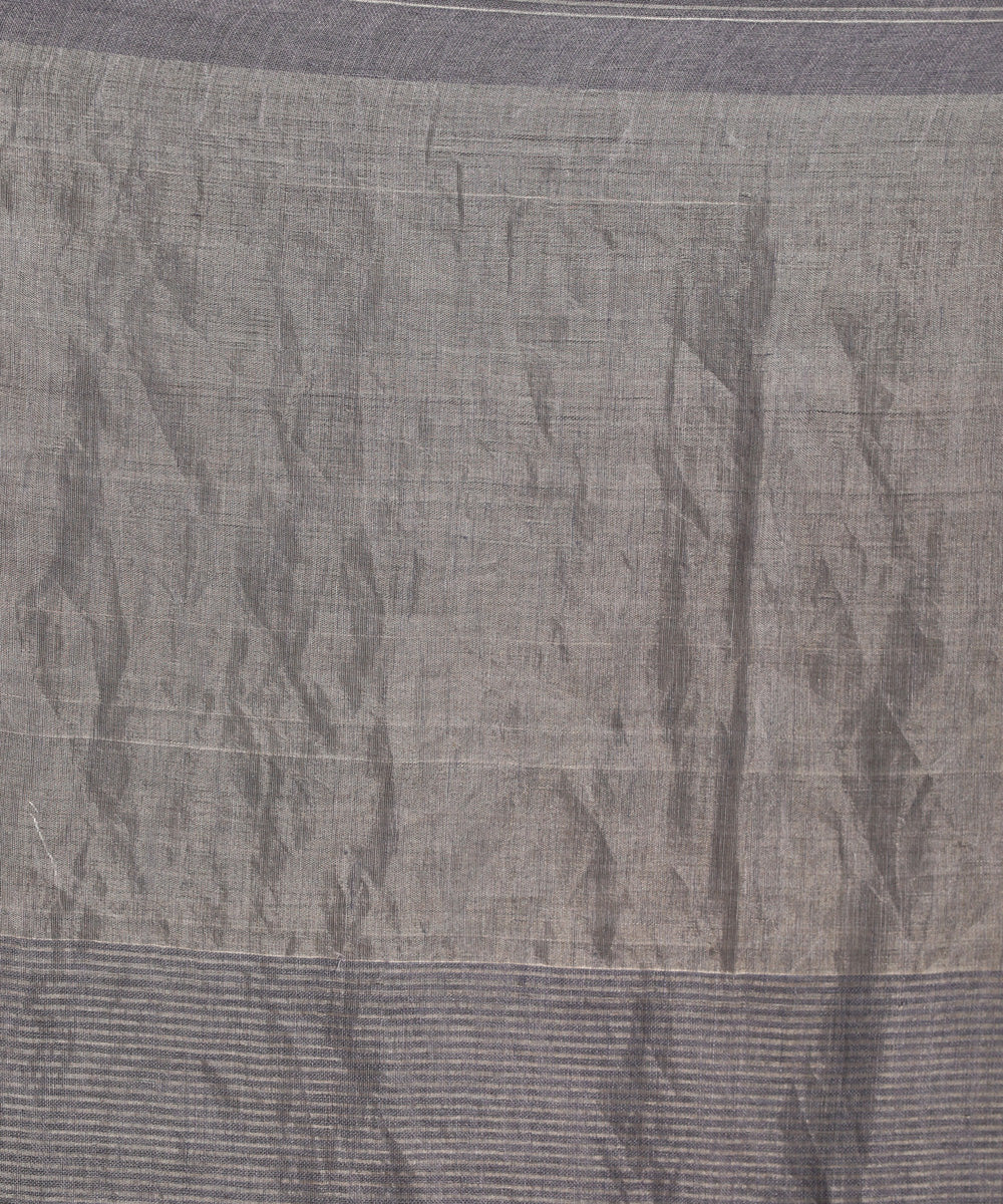 Grey handloom linen bengal saree
