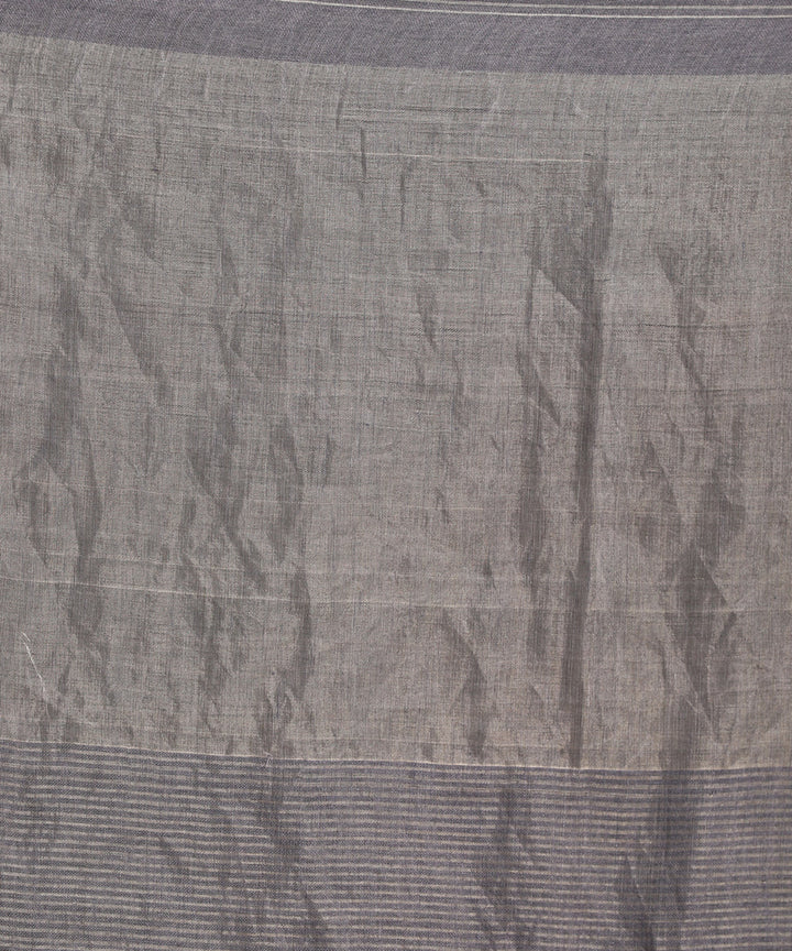Grey handloom linen bengal saree