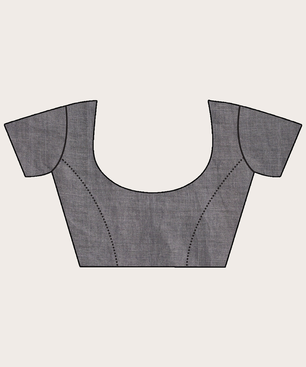 Grey handloom linen bengal saree