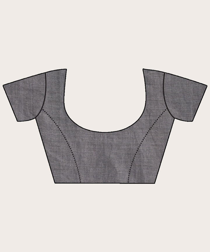 Grey handloom linen bengal saree