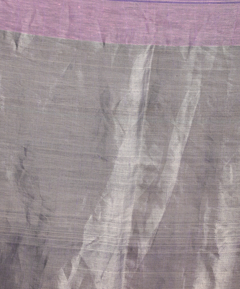 Lavender handloom bengal linen saree