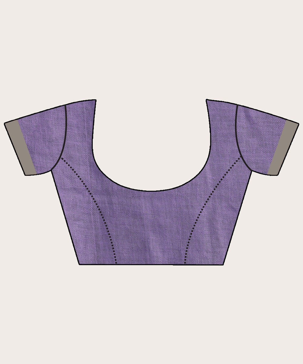 Lavender handloom bengal linen saree