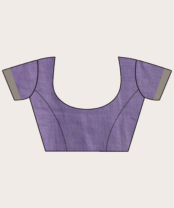 Lavender handloom bengal linen saree