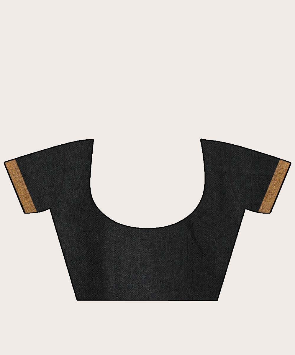 Green wide border handloom bengal linen saree