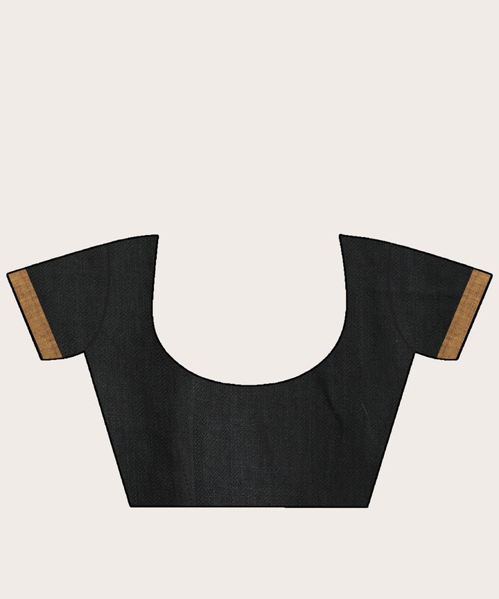 Green wide border handloom bengal linen saree