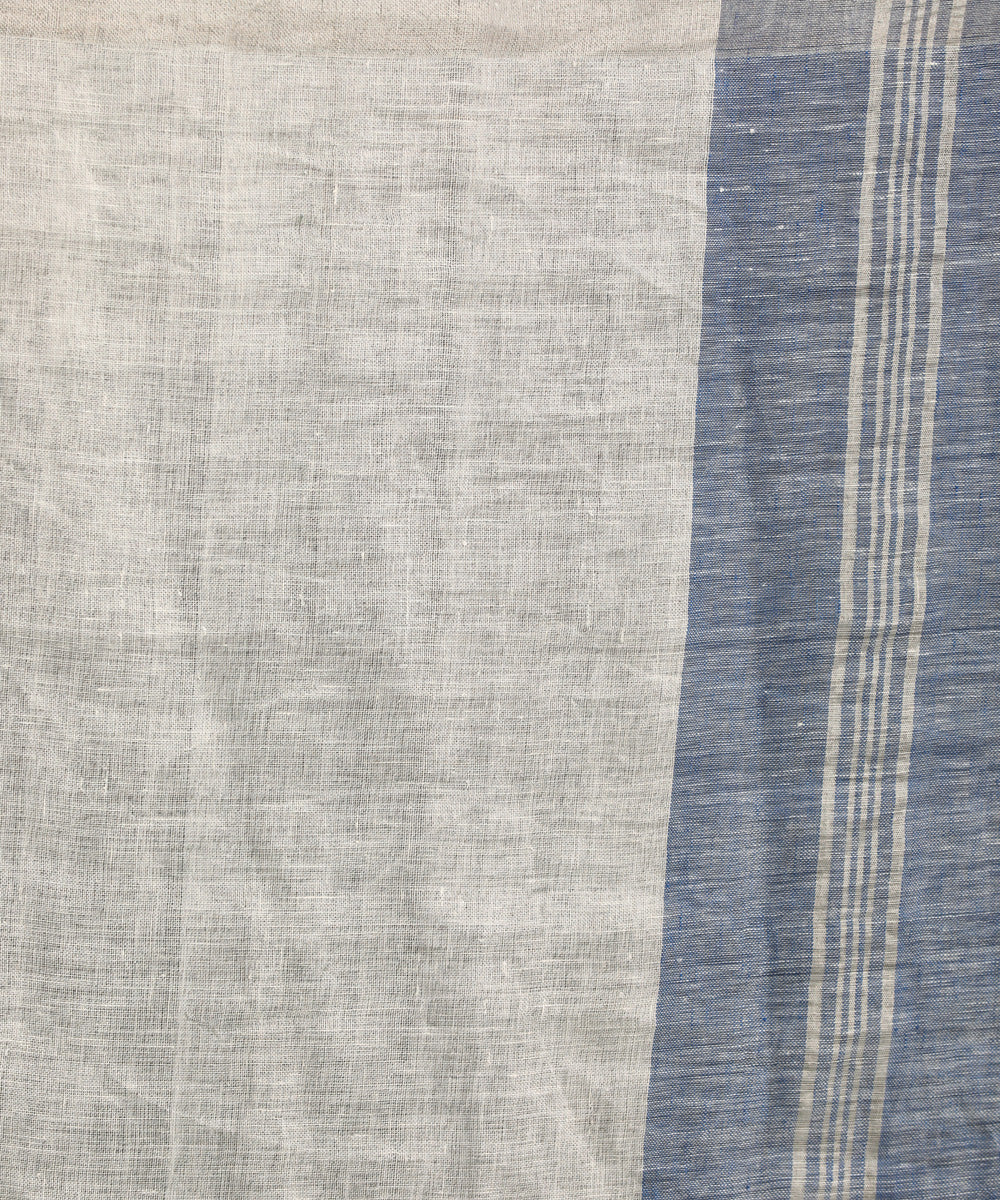 Green blue handloom bengal linen saree