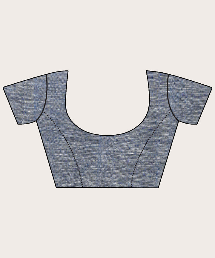 Green blue handloom bengal linen saree