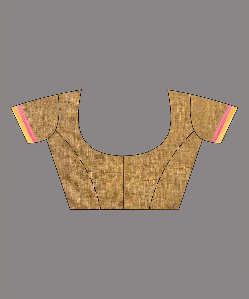 Purple pink handloom bengal linen saree