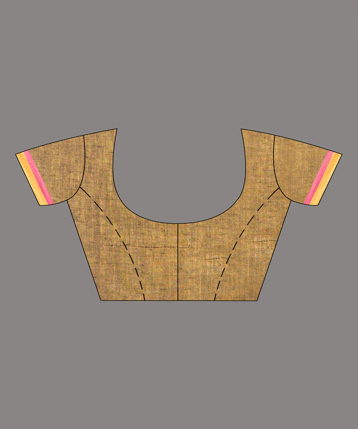 Purple pink handloom bengal linen saree