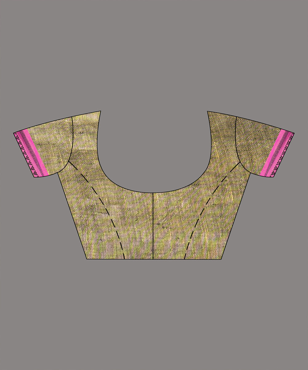 Black yellow handloom bengal linen saree